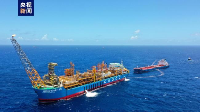 我國自(zi)主開發深水油(yóu)田群原油産量(liàng)突破1000萬噸